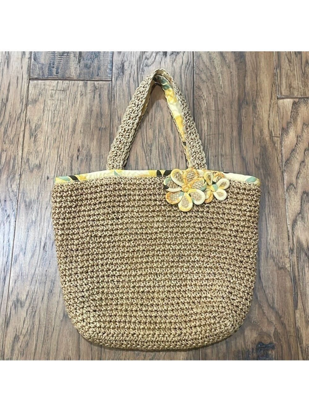 Janie and Jack NWOT Summer Girls Flower Straw Bag Tote Purse